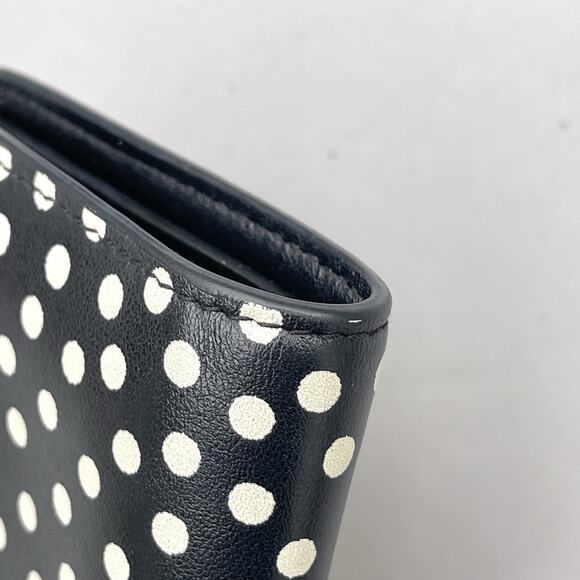 Saint Laurent YSL-Plaque Polka-Dot Print Leather Compact Card Holder Wallet - Picture 6 of 13